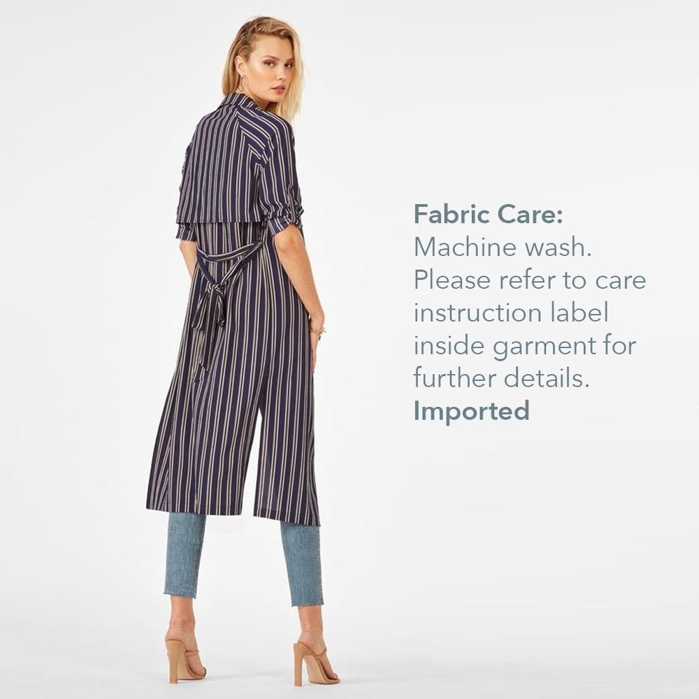 Lightweight Stripe Trench Coat - Picture 5 of 7